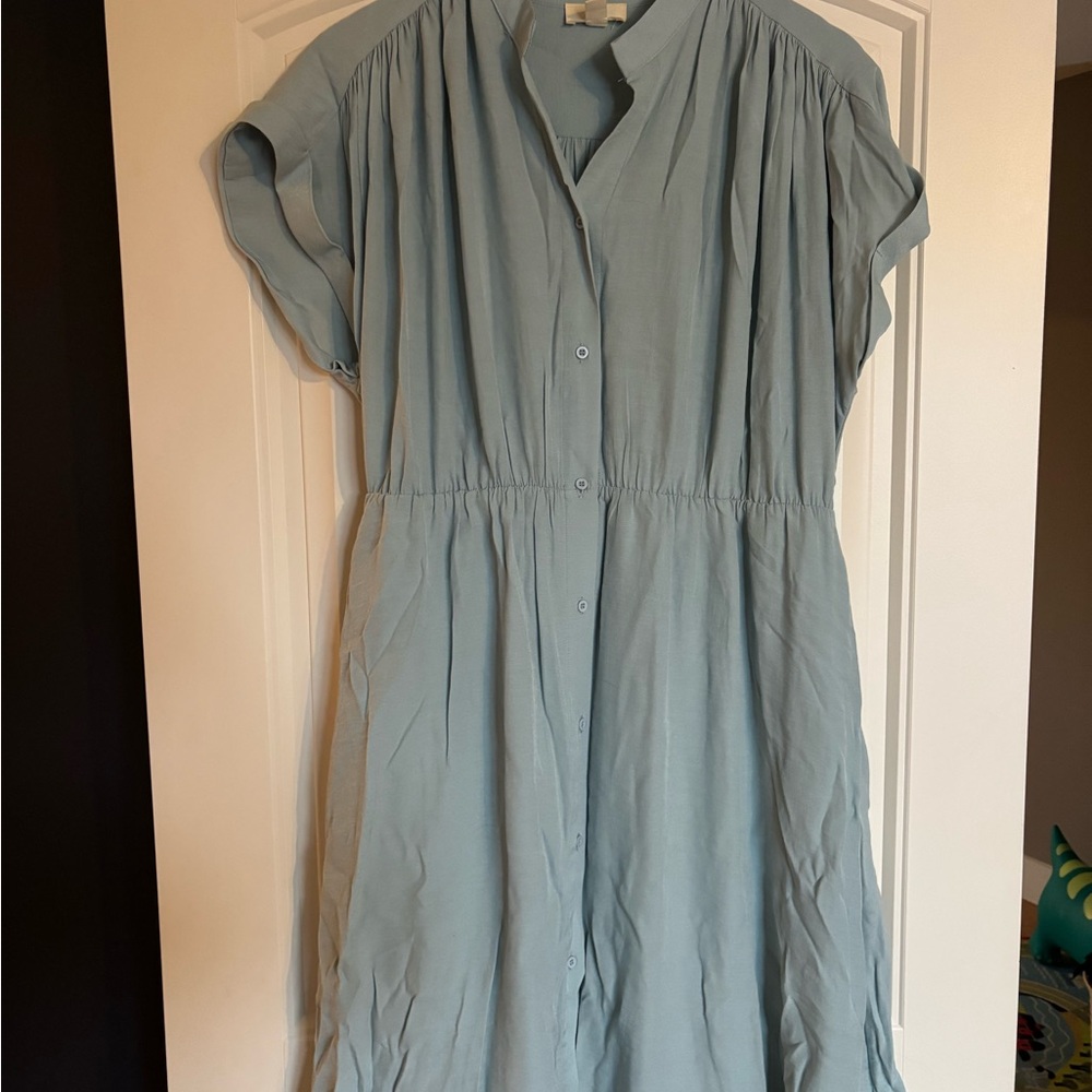 Chic Light Blue Midi Dress
